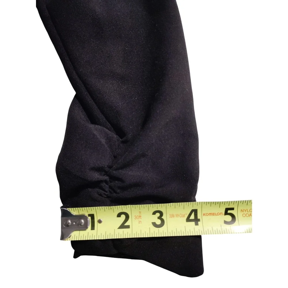 Stoosh Womens Black Ruched 3/4 Sleeve Single Button Blazer‎ Jacket Size Small